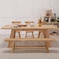 Modern Solid Wood Kitchen Dining Table Khaki Rectangle Shape Dining Table with Trestle Base Clearhalo ' dining_table' 'Dining Tables & Seating' 'Dining Tables' 'furn' 'furn_dining_table' 'Furniture' 'furniture_dining_table' 'Kitchen & Dining Furniture' 'kitchen&dining_furn' 'kitchen' 'kitchen_dining_table' 3757188