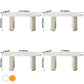 Oval Sintered Stone Top Dining Table Modern Table in White with Double Pedestal Clearhalo ' dining_table' 'Dining Tables & Seating' 'Dining Tables' 'furn' 'furn_dining_table' 'Furniture' 'furniture_dining_table' 'Kitchen & Dining Furniture' 'kitchen&dining_furn' 'kitchen' 'kitchen_dining_table' 3757204