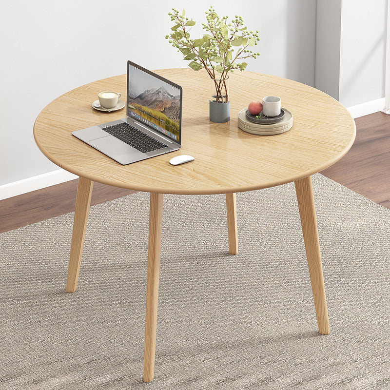 Round Solid Wood Two-Color Dining Table Simplicity 4 Legs Table for Dining Room Natural Without Chairs Clearhalo ' dining_table' 'Dining Tables & Seating' 'Dining Tables' 'furn' 'furn_dining_table' 'Furniture' 'furniture_dining_table' 'Kitchen & Dining Furniture' 'kitchen&dining_furn' 'kitchen' 'kitchen_dining_table' 3757224