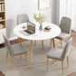 Round Solid Wood Two-Color Dining Table Simplicity 4 Legs Table for Dining Room Clearhalo ' dining_table' 'Dining Tables & Seating' 'Dining Tables' 'furn' 'furn_dining_table' 'Furniture' 'furniture_dining_table' 'Kitchen & Dining Furniture' 'kitchen&dining_furn' 'kitchen' 'kitchen_dining_table' 3757227