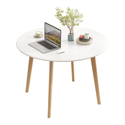 Round Solid Wood Two-Color Dining Table Simplicity 4 Legs Table for Dining Room White Without Chairs Clearhalo ' dining_table' 'Dining Tables & Seating' 'Dining Tables' 'furn' 'furn_dining_table' 'Furniture' 'furniture_dining_table' 'Kitchen & Dining Furniture' 'kitchen&dining_furn' 'kitchen' 'kitchen_dining_table' 3757228