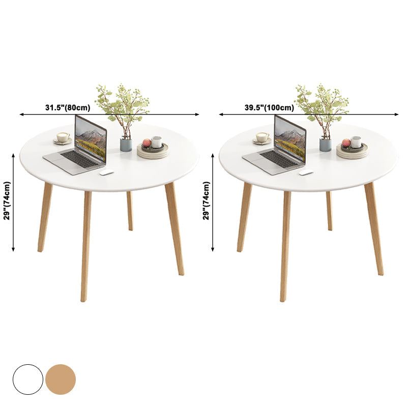 Round Solid Wood Two-Color Dining Table Simplicity 4 Legs Table for Dining Room Clearhalo ' dining_table' 'Dining Tables & Seating' 'Dining Tables' 'furn' 'furn_dining_table' 'Furniture' 'furniture_dining_table' 'Kitchen & Dining Furniture' 'kitchen&dining_furn' 'kitchen' 'kitchen_dining_table' 3757231