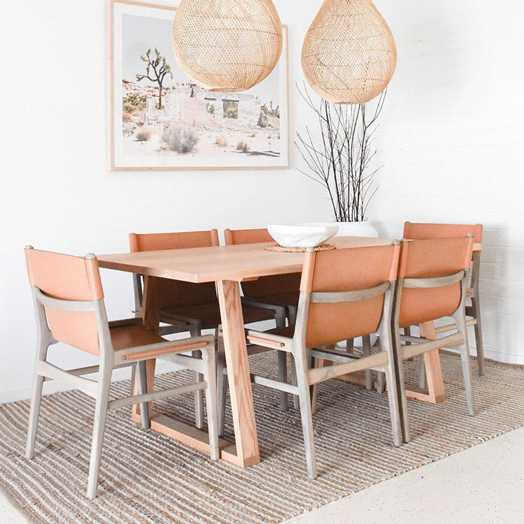 Modern Solid Wood Table Rectangle Dining Table with Double Pedestal Base Clearhalo ' dining_table' 'Dining Tables & Seating' 'Dining Tables' 'furn' 'furn_dining_table' 'Furniture' 'furniture_dining_table' 'Kitchen & Dining Furniture' 'kitchen&dining_furn' 'kitchen' 'kitchen_dining_table' 3757253