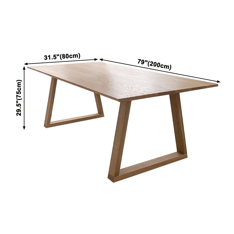 Modern Solid Wood Table Rectangle Dining Table with Double Pedestal Base Clearhalo ' dining_table' 'Dining Tables & Seating' 'Dining Tables' 'furn' 'furn_dining_table' 'Furniture' 'furniture_dining_table' 'Kitchen & Dining Furniture' 'kitchen&dining_furn' 'kitchen' 'kitchen_dining_table' 3757256