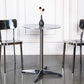 Stainless Steel Industrial Dining Table Pedestal Table for Dinning Room Clearhalo ' dining_table' 'Dining Tables & Seating' 'Dining Tables' 'Furniture' 'furniture_dining_table' 'Kitchen & Dining Furniture' 'kitchen&dining_furn' 'kitchen' 'kitchen_dining_table' 3757269