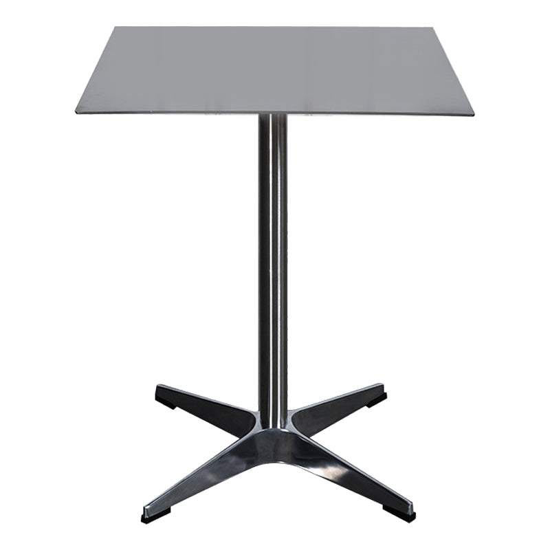 Stainless Steel Industrial Dining Table Pedestal Table for Dinning Room Square Clearhalo ' dining_table' 'Dining Tables & Seating' 'Dining Tables' 'Furniture' 'furniture_dining_table' 'Kitchen & Dining Furniture' 'kitchen&dining_furn' 'kitchen' 'kitchen_dining_table' 3757271
