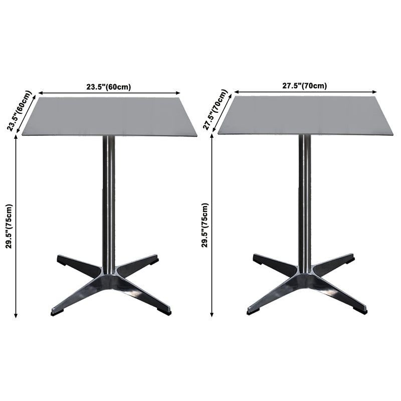 Stainless Steel Industrial Dining Table Pedestal Table for Dinning Room Clearhalo ' dining_table' 'Dining Tables & Seating' 'Dining Tables' 'Furniture' 'furniture_dining_table' 'Kitchen & Dining Furniture' 'kitchen&dining_furn' 'kitchen' 'kitchen_dining_table' 3757273