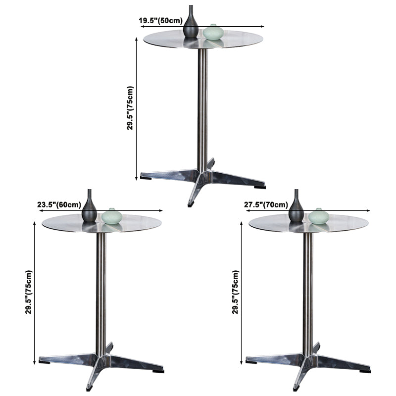 Stainless Steel Industrial Dining Table Pedestal Table for Dinning Room Clearhalo ' dining_table' 'Dining Tables & Seating' 'Dining Tables' 'Furniture' 'furniture_dining_table' 'Kitchen & Dining Furniture' 'kitchen&dining_furn' 'kitchen' 'kitchen_dining_table' 3757274