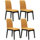 Industrial Rubberwood Solid Back Side Chair Matte Finish Leather Dining Chair with Black Legs Orange 4 Piece Set Clearhalo ' kitchen&dining_furn' 'Dining Chairs' 'Dining Tables & Seating' 'dining_chair' 'furn' 'furn_dining_chair' 'Furniture' 'furniture_dining_chair' 'Kitchen & Dining Furniture' 'kitchen' 3757288