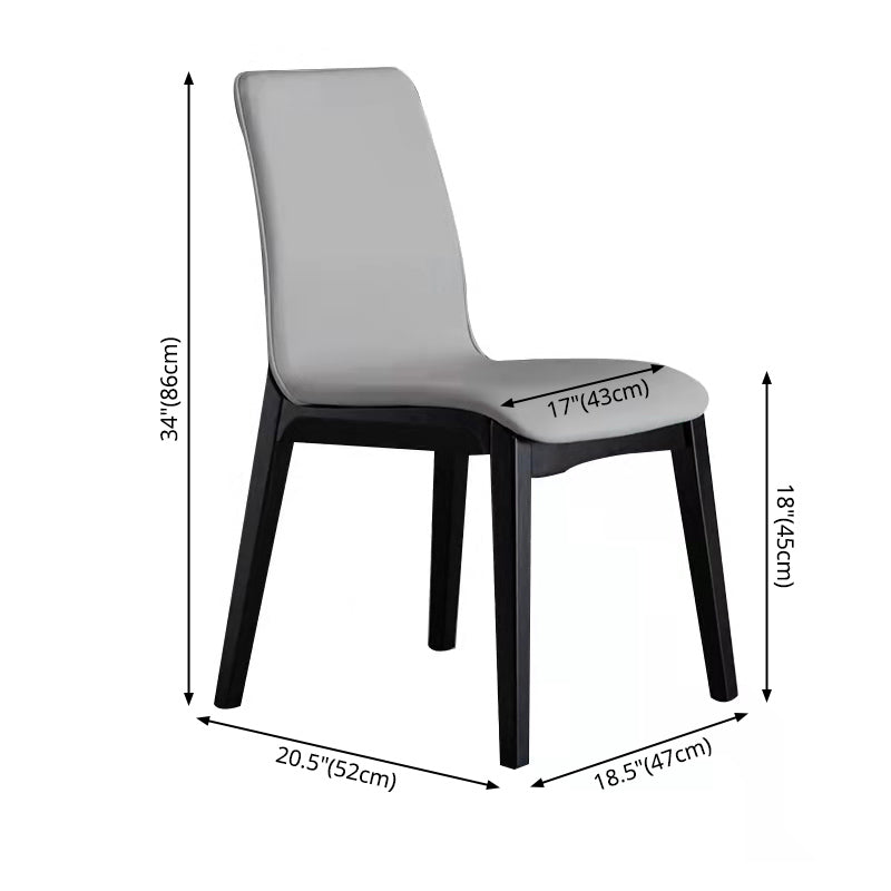 Industrial Rubberwood Solid Back Side Chair Matte Finish Leather Dining Chair with Black Legs Clearhalo ' kitchen&dining_furn' 'Dining Chairs' 'Dining Tables & Seating' 'dining_chair' 'furn' 'furn_dining_chair' 'Furniture' 'furniture_dining_chair' 'Kitchen & Dining Furniture' 'kitchen' 3757302