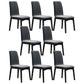 Industrial Rubberwood Solid Back Side Chair Matte Finish Leather Dining Chair with Black Legs Grey 8 Piece Set Clearhalo ' kitchen&dining_furn' 'Dining Chairs' 'Dining Tables & Seating' 'dining_chair' 'furn' 'furn_dining_chair' 'Furniture' 'furniture_dining_chair' 'Kitchen & Dining Furniture' 'kitchen' 3757308