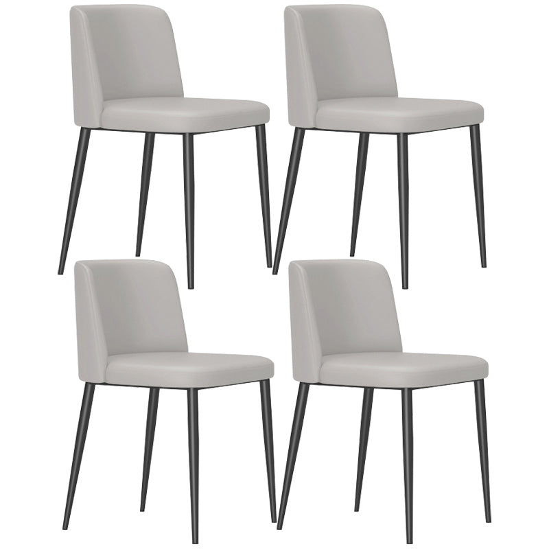 Home Scandinavian Side Chair Parsons Back Metal Upholstered Dining Room Chair Light Gray 4 Piece Set Clearhalo ' kitchen&dining_furn' 'Dining Chairs' 'Dining Tables & Seating' 'dining_chair' 'furn' 'furn_dining_chair' 'Furniture' 'furniture_dining_chair' 'Kitchen & Dining Furniture' 'kitchen' 3757312