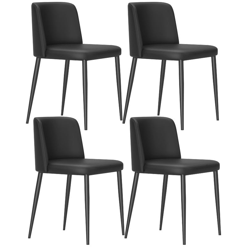 Home Scandinavian Side Chair Parsons Back Metal Upholstered Dining Room Chair Black 4 Piece Set Clearhalo ' kitchen&dining_furn' 'Dining Chairs' 'Dining Tables & Seating' 'dining_chair' 'furn' 'furn_dining_chair' 'Furniture' 'furniture_dining_chair' 'Kitchen & Dining Furniture' 'kitchen' 3757317