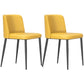 Home Scandinavian Side Chair Parsons Back Metal Upholstered Dining Room Chair Yellow 2 Piece Set Clearhalo ' kitchen&dining_furn' 'Dining Chairs' 'Dining Tables & Seating' 'dining_chair' 'furn' 'furn_dining_chair' 'Furniture' 'furniture_dining_chair' 'Kitchen & Dining Furniture' 'kitchen' 3757321