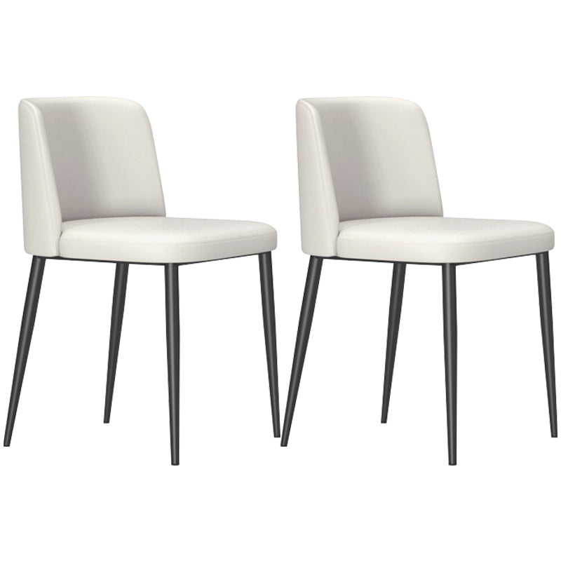 Home Scandinavian Side Chair Parsons Back Metal Upholstered Dining Room Chair Gray-White 2 Piece Set Clearhalo ' kitchen&dining_furn' 'Dining Chairs' 'Dining Tables & Seating' 'dining_chair' 'furn' 'furn_dining_chair' 'Furniture' 'furniture_dining_chair' 'Kitchen & Dining Furniture' 'kitchen' 3757332
