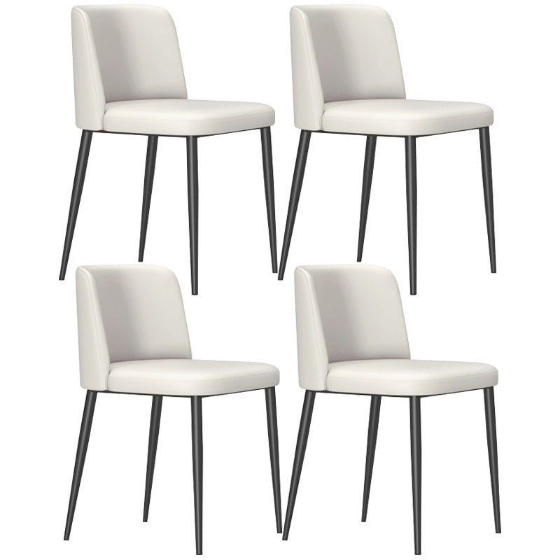 Home Scandinavian Side Chair Parsons Back Metal Upholstered Dining Room Chair Gray-White 4 Piece Set Clearhalo ' kitchen&dining_furn' 'Dining Chairs' 'Dining Tables & Seating' 'dining_chair' 'furn' 'furn_dining_chair' 'Furniture' 'furniture_dining_chair' 'Kitchen & Dining Furniture' 'kitchen' 3757335