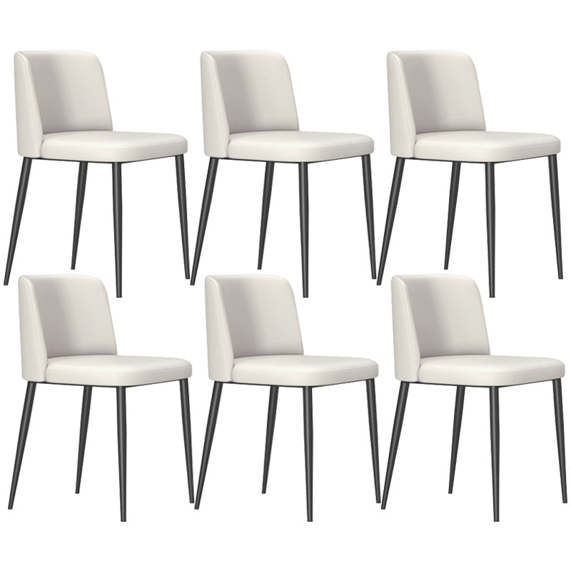 Home Scandinavian Side Chair Parsons Back Metal Upholstered Dining Room Chair Gray-White 6 Piece Set Clearhalo ' kitchen&dining_furn' 'Dining Chairs' 'Dining Tables & Seating' 'dining_chair' 'furn' 'furn_dining_chair' 'Furniture' 'furniture_dining_chair' 'Kitchen & Dining Furniture' 'kitchen' 3757336
