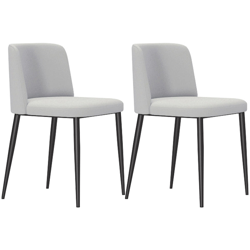 Home Scandinavian Side Chair Parsons Back Metal Upholstered Dining Room Chair Light Gray-White 2 Piece Set Clearhalo ' kitchen&dining_furn' 'Dining Chairs' 'Dining Tables & Seating' 'dining_chair' 'furn' 'furn_dining_chair' 'Furniture' 'furniture_dining_chair' 'Kitchen & Dining Furniture' 'kitchen' 3757337