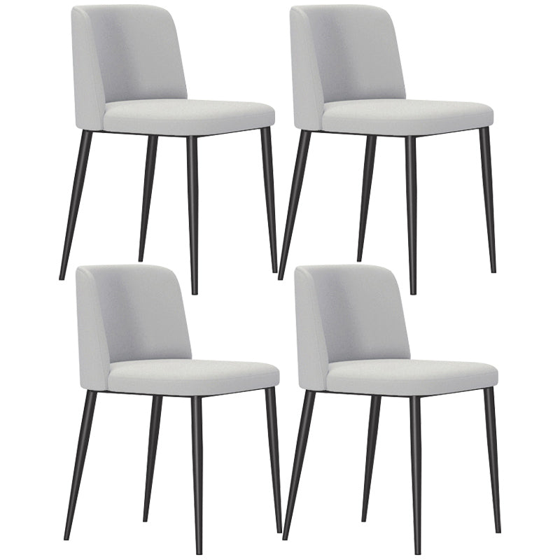 Home Scandinavian Side Chair Parsons Back Metal Upholstered Dining Room Chair Light Gray-White 4 Piece Set Clearhalo ' kitchen&dining_furn' 'Dining Chairs' 'Dining Tables & Seating' 'dining_chair' 'furn' 'furn_dining_chair' 'Furniture' 'furniture_dining_chair' 'Kitchen & Dining Furniture' 'kitchen' 3757338