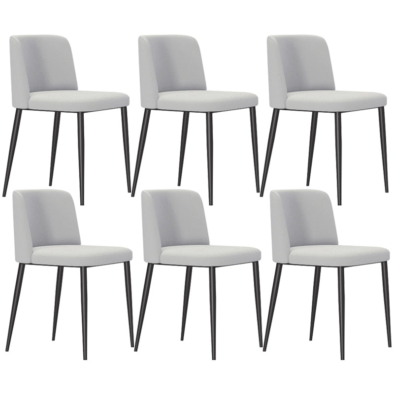 Home Scandinavian Side Chair Parsons Back Metal Upholstered Dining Room Chair Light Gray-White 6 Piece Set Clearhalo ' kitchen&dining_furn' 'Dining Chairs' 'Dining Tables & Seating' 'dining_chair' 'furn' 'furn_dining_chair' 'Furniture' 'furniture_dining_chair' 'Kitchen & Dining Furniture' 'kitchen' 3757339
