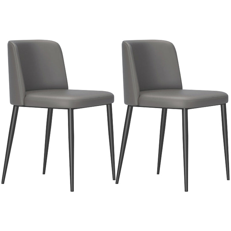 Home Scandinavian Side Chair Parsons Back Metal Upholstered Dining Room Chair Dark Gray 2 Piece Set Clearhalo ' kitchen&dining_furn' 'Dining Chairs' 'Dining Tables & Seating' 'dining_chair' 'furn' 'furn_dining_chair' 'Furniture' 'furniture_dining_chair' 'Kitchen & Dining Furniture' 'kitchen' 3757349