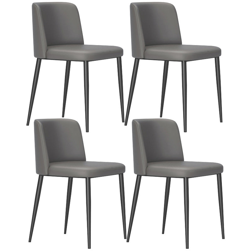 Home Scandinavian Side Chair Parsons Back Metal Upholstered Dining Room Chair Dark Gray 4 Piece Set Clearhalo ' kitchen&dining_furn' 'Dining Chairs' 'Dining Tables & Seating' 'dining_chair' 'furn' 'furn_dining_chair' 'Furniture' 'furniture_dining_chair' 'Kitchen & Dining Furniture' 'kitchen' 3757350