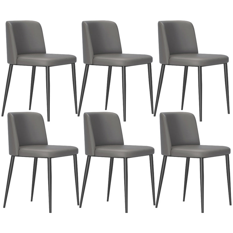 Home Scandinavian Side Chair Parsons Back Metal Upholstered Dining Room Chair Dark Gray 6 Piece Set Clearhalo ' kitchen&dining_furn' 'Dining Chairs' 'Dining Tables & Seating' 'dining_chair' 'furn' 'furn_dining_chair' 'Furniture' 'furniture_dining_chair' 'Kitchen & Dining Furniture' 'kitchen' 3757351