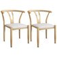 Contemporary Style Metal Chairs Fork Bone Back Arm Kitchen Dining Chair Set Textured White 2 Piece Set Natural Wood Clearhalo ' kitchen&dining_furn' 'Dining Chairs' 'Dining Tables & Seating' 'dining_chair' 'furn' 'furn_dining_chair' 'Furniture' 'furniture_dining_chair' 'Kitchen & Dining Furniture' 'kitchen' 3757358