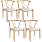 Contemporary Style Metal Chairs Fork Bone Back Arm Kitchen Dining Chair Set Textured White 4 Piece Set Natural Wood Clearhalo ' kitchen&dining_furn' 'Dining Chairs' 'Dining Tables & Seating' 'dining_chair' 'furn' 'furn_dining_chair' 'Furniture' 'furniture_dining_chair' 'Kitchen & Dining Furniture' 'kitchen' 3757360