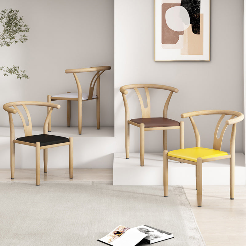 Contemporary Style Metal Chairs Fork Bone Back Arm Kitchen Dining Chair Set Clearhalo ' kitchen&dining_furn' 'Dining Chairs' 'Dining Tables & Seating' 'dining_chair' 'furn' 'furn_dining_chair' 'Furniture' 'furniture_dining_chair' 'Kitchen & Dining Furniture' 'kitchen' 3757362