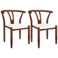 Contemporary Style Metal Chairs Fork Bone Back Arm Kitchen Dining Chair Set White 2 Piece Set Walnut Clearhalo ' kitchen&dining_furn' 'Dining Chairs' 'Dining Tables & Seating' 'dining_chair' 'furn' 'furn_dining_chair' 'Furniture' 'furniture_dining_chair' 'Kitchen & Dining Furniture' 'kitchen' 3757363