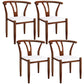 Contemporary Style Metal Chairs Fork Bone Back Arm Kitchen Dining Chair Set White 4 Piece Set Walnut Clearhalo ' kitchen&dining_furn' 'Dining Chairs' 'Dining Tables & Seating' 'dining_chair' 'furn' 'furn_dining_chair' 'Furniture' 'furniture_dining_chair' 'Kitchen & Dining Furniture' 'kitchen' 3757365
