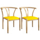 Contemporary Style Metal Chairs Fork Bone Back Arm Kitchen Dining Chair Set Light Yellow 2 Piece Set Natural Wood Clearhalo ' kitchen&dining_furn' 'Dining Chairs' 'Dining Tables & Seating' 'dining_chair' 'furn' 'furn_dining_chair' 'Furniture' 'furniture_dining_chair' 'Kitchen & Dining Furniture' 'kitchen' 3757375