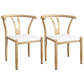 Contemporary Style Metal Chairs Fork Bone Back Arm Kitchen Dining Chair Set White 2 Piece Set Natural Wood Clearhalo ' kitchen&dining_furn' 'Dining Chairs' 'Dining Tables & Seating' 'dining_chair' 'furn' 'furn_dining_chair' 'Furniture' 'furniture_dining_chair' 'Kitchen & Dining Furniture' 'kitchen' 3757380