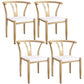 Contemporary Style Metal Chairs Fork Bone Back Arm Kitchen Dining Chair Set White 4 Piece Set Natural Wood Clearhalo ' kitchen&dining_furn' 'Dining Chairs' 'Dining Tables & Seating' 'dining_chair' 'furn' 'furn_dining_chair' 'Furniture' 'furniture_dining_chair' 'Kitchen & Dining Furniture' 'kitchen' 3757381