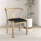 Contemporary Style Metal Chairs Fork Bone Back Arm Kitchen Dining Chair Set Black 1 Piece Natural Wood Clearhalo ' kitchen&dining_furn' 'Dining Chairs' 'Dining Tables & Seating' 'dining_chair' 'furn' 'furn_dining_chair' 'Furniture' 'furniture_dining_chair' 'Kitchen & Dining Furniture' 'kitchen' 3757385