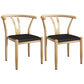 Contemporary Style Metal Chairs Fork Bone Back Arm Kitchen Dining Chair Set Black 2 Piece Set Natural Wood Clearhalo ' kitchen&dining_furn' 'Dining Chairs' 'Dining Tables & Seating' 'dining_chair' 'furn' 'furn_dining_chair' 'Furniture' 'furniture_dining_chair' 'Kitchen & Dining Furniture' 'kitchen' 3757386