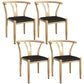 Contemporary Style Metal Chairs Fork Bone Back Arm Kitchen Dining Chair Set Black 4 Piece Set Natural Wood Clearhalo ' kitchen&dining_furn' 'Dining Chairs' 'Dining Tables & Seating' 'dining_chair' 'furn' 'furn_dining_chair' 'Furniture' 'furniture_dining_chair' 'Kitchen & Dining Furniture' 'kitchen' 3757387