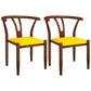 Contemporary Style Metal Chairs Fork Bone Back Arm Kitchen Dining Chair Set Light Yellow 2 Piece Set Walnut Clearhalo ' kitchen&dining_furn' 'Dining Chairs' 'Dining Tables & Seating' 'dining_chair' 'furn' 'furn_dining_chair' 'Furniture' 'furniture_dining_chair' 'Kitchen & Dining Furniture' 'kitchen' 3757397