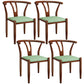Contemporary Style Metal Chairs Fork Bone Back Arm Kitchen Dining Chair Set Green 4 Piece Set Walnut Clearhalo ' kitchen&dining_furn' 'Dining Chairs' 'Dining Tables & Seating' 'dining_chair' 'furn' 'furn_dining_chair' 'Furniture' 'furniture_dining_chair' 'Kitchen & Dining Furniture' 'kitchen' 3757410