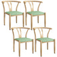 Contemporary Style Metal Chairs Fork Bone Back Arm Kitchen Dining Chair Set Green 4 Piece Set Natural Wood Clearhalo ' kitchen&dining_furn' 'Dining Chairs' 'Dining Tables & Seating' 'dining_chair' 'furn' 'furn_dining_chair' 'Furniture' 'furniture_dining_chair' 'Kitchen & Dining Furniture' 'kitchen' 3757413