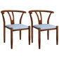 Contemporary Style Metal Chairs Fork Bone Back Arm Kitchen Dining Chair Set Blue 2 Piece Set Walnut Clearhalo ' kitchen&dining_furn' 'Dining Chairs' 'Dining Tables & Seating' 'dining_chair' 'furn' 'furn_dining_chair' 'Furniture' 'furniture_dining_chair' 'Kitchen & Dining Furniture' 'kitchen' 3757415