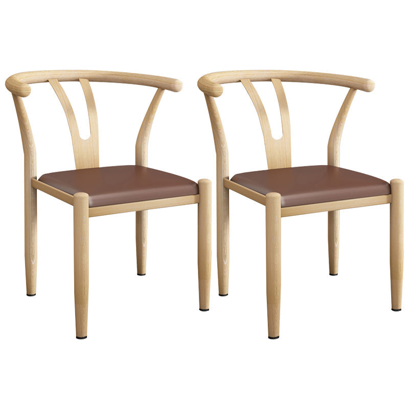 Contemporary Style Metal Chairs Fork Bone Back Arm Kitchen Dining Chair Set Coffee 2 Piece Set Natural Wood Clearhalo ' kitchen&dining_furn' 'Dining Chairs' 'Dining Tables & Seating' 'dining_chair' 'furn' 'furn_dining_chair' 'Furniture' 'furniture_dining_chair' 'Kitchen & Dining Furniture' 'kitchen' 3757418