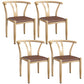 Contemporary Style Metal Chairs Fork Bone Back Arm Kitchen Dining Chair Set Coffee 4 Piece Set Clearhalo ' kitchen&dining_furn' 'Dining Chairs' 'Dining Tables & Seating' 'dining_chair' 'furn' 'furn_dining_chair' 'Furniture' 'furniture_dining_chair' 'Kitchen & Dining Furniture' 'kitchen' 3757419