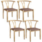 Contemporary Style Metal Chairs Fork Bone Back Arm Kitchen Dining Chair Set Brown 4 Piece Set Natural Wood Clearhalo ' kitchen&dining_furn' 'Dining Chairs' 'Dining Tables & Seating' 'dining_chair' 'furn' 'furn_dining_chair' 'Furniture' 'furniture_dining_chair' 'Kitchen & Dining Furniture' 'kitchen' 3757422
