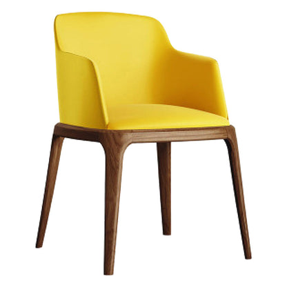 Glam Style Ash Wood Chairs Solid Back Dining Room Armchair for Kitchen Yellow 1 Piece Clearhalo ' kitchen&dining_furn' 'Dining Chairs' 'Dining Tables & Seating' 'dining_chair' 'Furniture' 'furniture_dining_chair' 'Kitchen & Dining Furniture' 'kitchen' 3757427