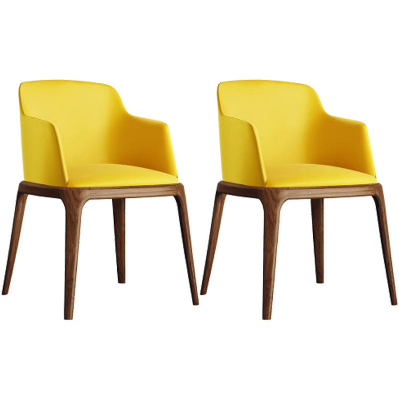 Glam Style Ash Wood Chairs Solid Back Dining Room Armchair for Kitchen Yellow Set of 2 Clearhalo ' kitchen&dining_furn' 'Dining Chairs' 'Dining Tables & Seating' 'dining_chair' 'Furniture' 'furniture_dining_chair' 'Kitchen & Dining Furniture' 'kitchen' 3757429