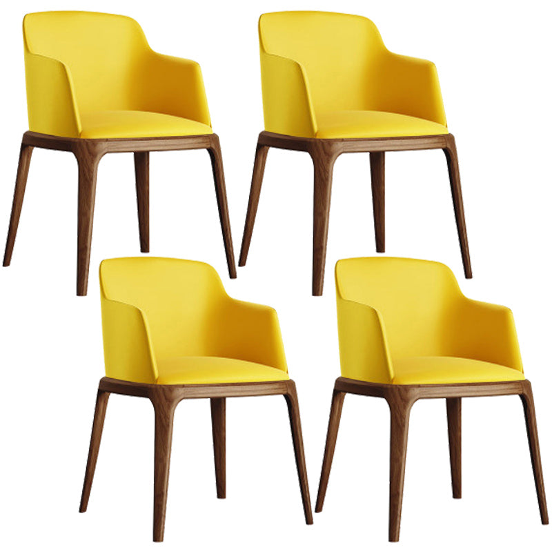 Glam Style Ash Wood Chairs Solid Back Dining Room Armchair for Kitchen Yellow Set of 4 Clearhalo ' kitchen&dining_furn' 'Dining Chairs' 'Dining Tables & Seating' 'dining_chair' 'Furniture' 'furniture_dining_chair' 'Kitchen & Dining Furniture' 'kitchen' 3757430