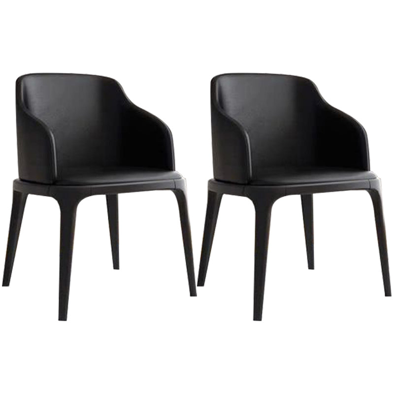 Glam Style Ash Wood Chairs Solid Back Dining Room Armchair for Kitchen Black Set of 2 Clearhalo ' kitchen&dining_furn' 'Dining Chairs' 'Dining Tables & Seating' 'dining_chair' 'Furniture' 'furniture_dining_chair' 'Kitchen & Dining Furniture' 'kitchen' 3757432