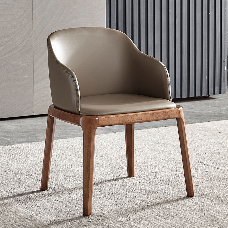 Glam Style Ash Wood Chairs Solid Back Dining Room Armchair for Kitchen Khaki 1 Piece Clearhalo ' kitchen&dining_furn' 'Dining Chairs' 'Dining Tables & Seating' 'dining_chair' 'Furniture' 'furniture_dining_chair' 'Kitchen & Dining Furniture' 'kitchen' 3757433